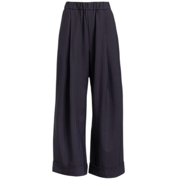 Unsubscribed Everyday Pant Navy Pinstripe Pull On Suit Pant Size Small NWT